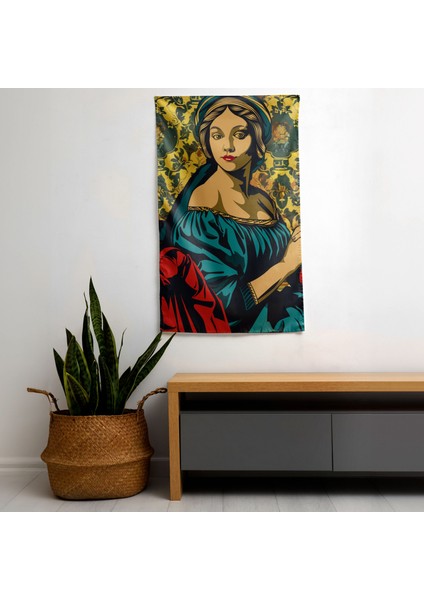 Klasik Pop Art Fusion Kumaş Duvar Örtüsü - Canlı Renkler, Hafif ve Şık - Yatak Odası, Oturma