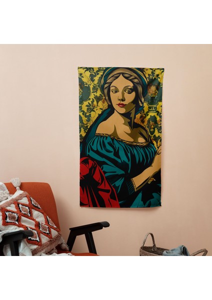 Klasik Pop Art Fusion Kumaş Duvar Örtüsü - Canlı Renkler, Hafif ve Şık - Yatak Odası, Oturma