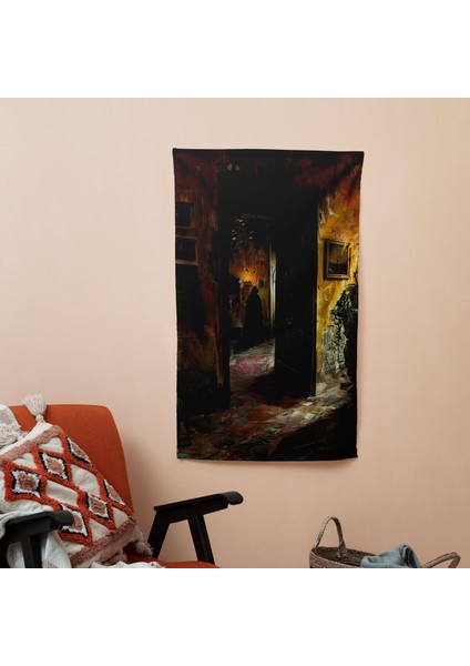 Modern Sanat Duvar Örtüsü - Pamuk Sırt, Polyester Ön - Ranforce Kumaş - Canlı Renkler