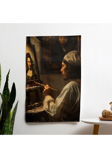 Modern Sanat Duvar Örtüsü - Canlı Renkler, Ranforce Kumaş - Şık Yatak Odası ve Oturma Odası