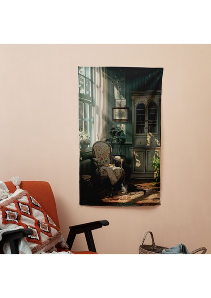 Modern Sanat Duvar Örtüsü - Pamuk Sırt, Polyester Ön - Ranforce Kumaş, Canlı Renkler