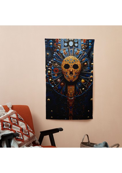 Dia De Los Muertos Duvar Örtüsü - Canlı Süblimasyon Baskı, Pamuk Sırt - Yatak Odası,