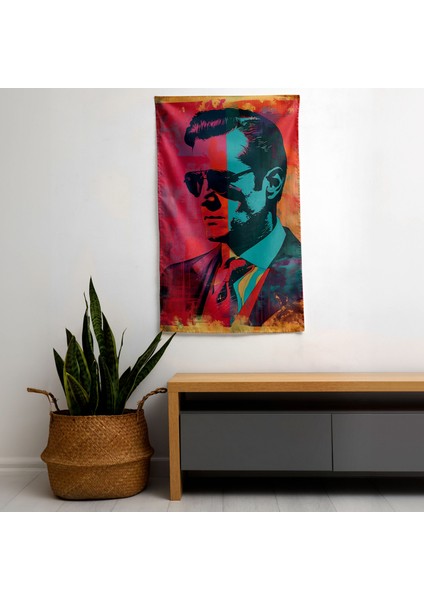 Klasik Popart Fusion Duvar Örtüsü - Canlı Süblimasyon Baskı, Hafif Modern Dekor