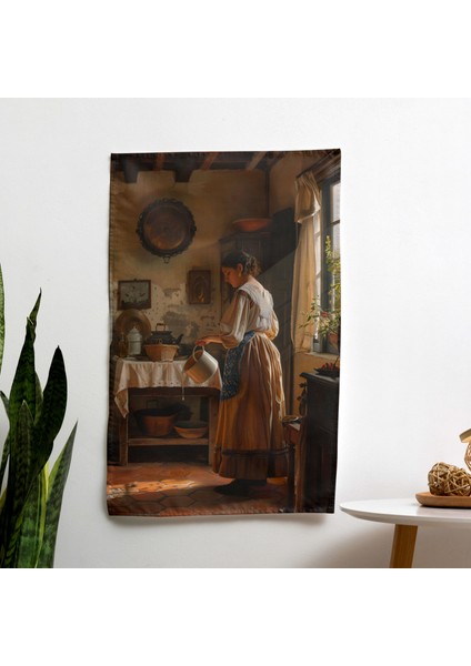 Modern Sanat Duvar Örtüsü - Pamuk Sırtı - Canlı Süblimasyon Baskı - Hafif Kumaş Duvar
