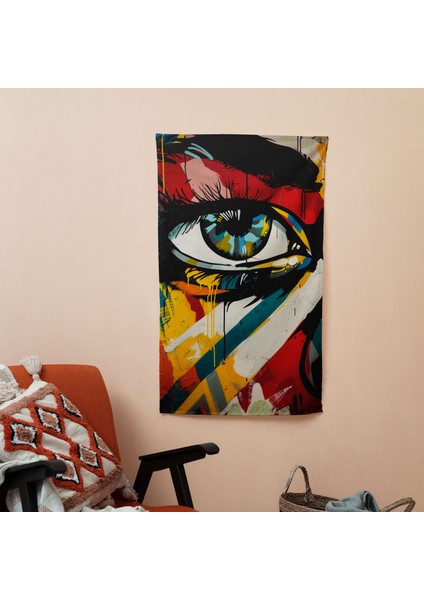 Popart Tarzı Duvar Örtü - Yatak Odası, Oturma Odası, Yurt Için Canlı Pamuklu Kumaş Sanatı modelleri
