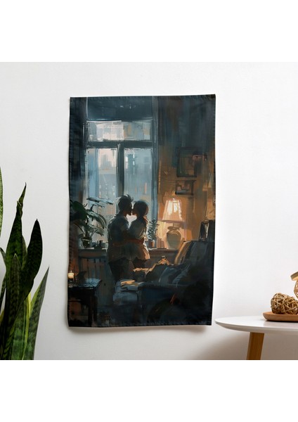 Johannes Vermeer Baskılı Duvar Örtüsü - Polyester Ön ve Pamuk Destekli Canlı Ranforce Kumaş