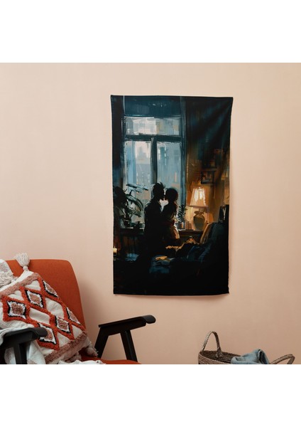 Johannes Vermeer Baskılı Duvar Örtüsü - Polyester Ön ve Pamuk Destekli Canlı Ranforce Kumaş