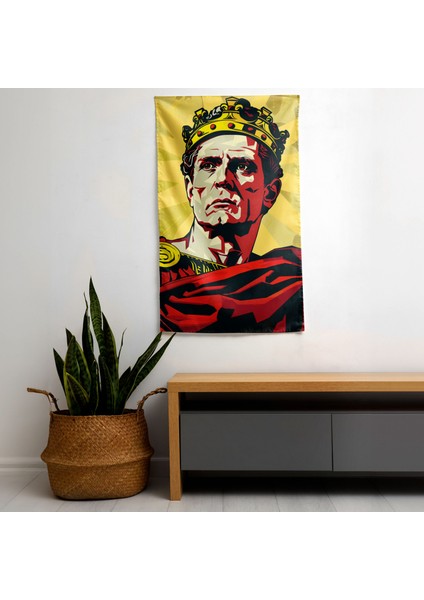 Klasik Pop Art Fusion Duvar Örtüsü - Pamuk Sırt, Polyester Ön - Canlı Renkler - Süblimasyon