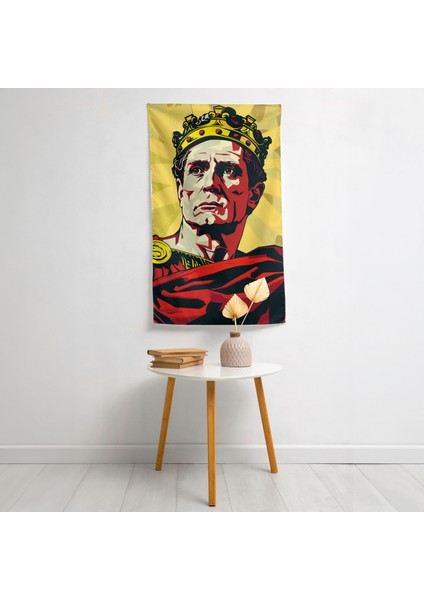 Klasik Pop Art Fusion Duvar Örtüsü - Pamuk Sırt, Polyester Ön - Canlı Renkler - Süblimasyon