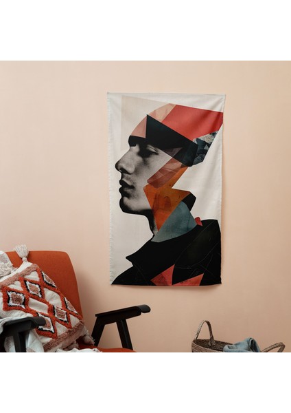 Gerçeküstü Kübizm Modern Sanat Duvar Örtüsü - Canlı Renkler, Hafif Kumaş, Yatak Odası ve