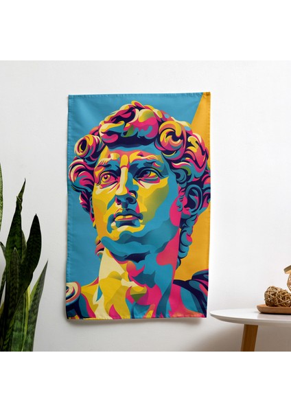 Greko-Romen Heykel Pop Art Duvar Örtüsü - Yatak Odası, Oturma Odası ve Yurt Için Canlı Ranforce