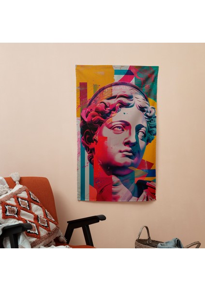 Rönesans Pop Art Modern Duvar Örtüsü - Pamuk Sırt, Polyester Ön - Canlı Renkler, Süblimasyon