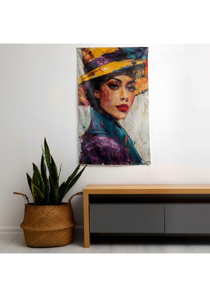 Klasisizm Pop Art Fusion Duvar Dekorasyonu - Pamuk Ranforce Kumaş Duvar Örtüsü
