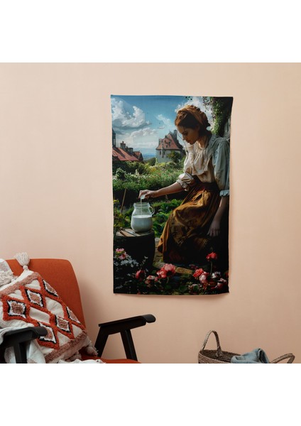 Modern Duvar Örtüsü | Pamuk Sırt ve Polyester Ön | Canlı Süblimasyon Baskı | Yatak Odası,