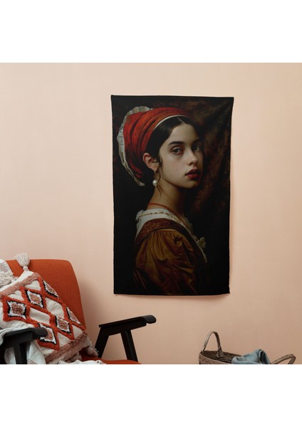 Johannes Vermeer Duvar Sanatı Kumaş Örtü | Canlı Süblimasyon Baskı | Sertifikalı | Yatak