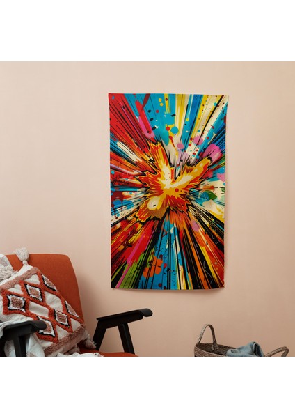 Popart Tarzı Duvar Örtüsü | Arkası Pamuk, Önü Polyester | Canlı Renkler, Hafif Kumaş