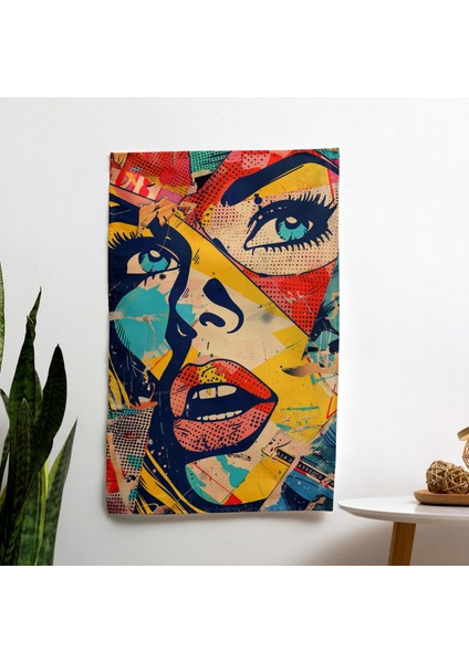 Popart Tarzı Çizgi Roman Panelleri Duvar Örtüsü - Canlı Ranforce Kumaş Yatak Odası, Oturma