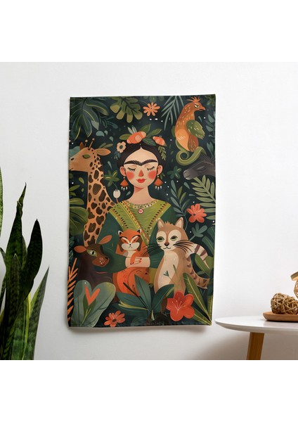 Frida Kahlo Tarzı Modern Duvar Dekorasyonu - Yatak Odası ve Oturma Odası Için Canlı Ranforce