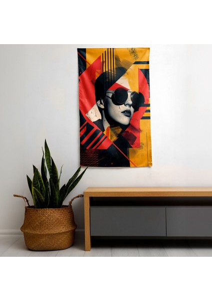 Popart Tarzı Duvar Dekorasyonu - Pamuklu Arka ve Polyester Ön Taraflı Canlı Süblimasyon