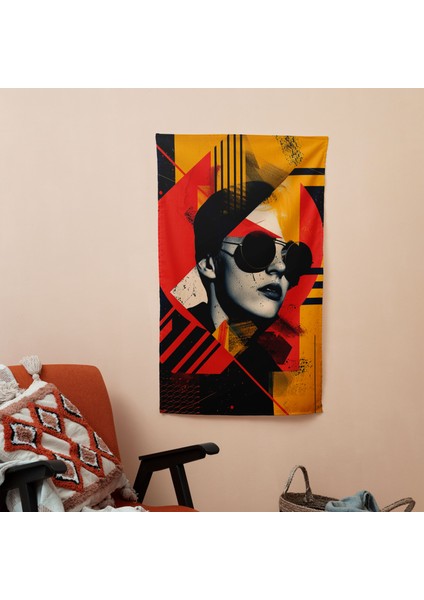 Popart Tarzı Duvar Dekorasyonu - Pamuklu Arka ve Polyester Ön Taraflı Canlı Süblimasyon