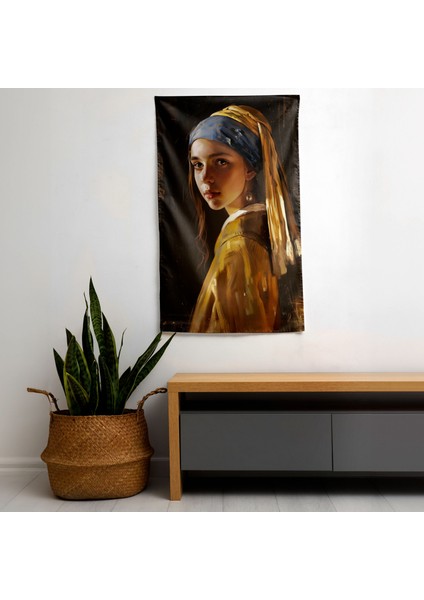 Modern Duvar Örtüsü - Johannes Vermeer'den Inci Küpeli Kız - Canlı Süblimasyon Baskı - fiyatları