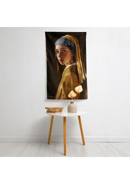 Modern Duvar Örtüsü - Johannes Vermeer'den Inci Küpeli Kız - Canlı Süblimasyon Baskı - modelleri