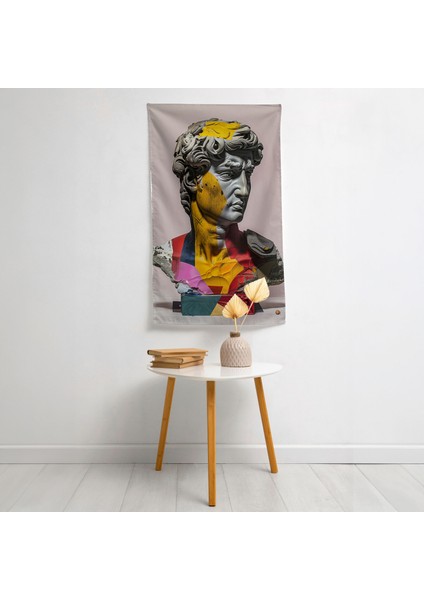 Rönesans Twist Duvar Sanatı - Canlı Renkler ve Süblimasyon Baskı ile Klasisizm+Popart Kumaş