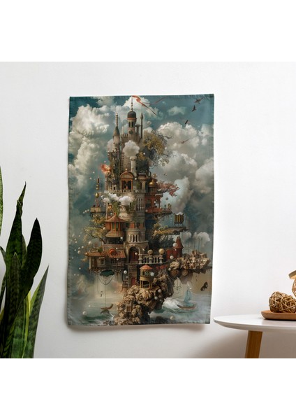 Whimsical Dreams Duvar Örtüsü - Pamuk Sırt, Polyester Ön, Ranforce Kumaş - Canlı Renkler