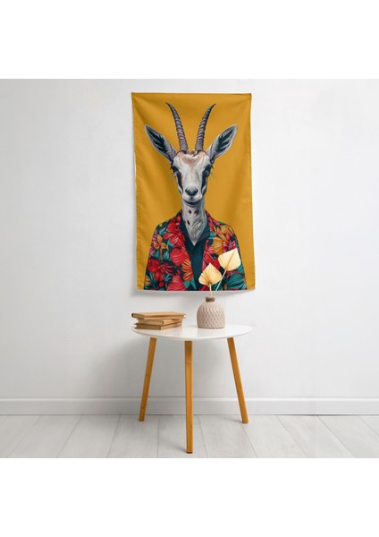 Popart Tarzı Duvar Sanatı Örtü - Canlı Ranforce Kumaş - Yatak Odası ve Oturma Odası Dekoru,