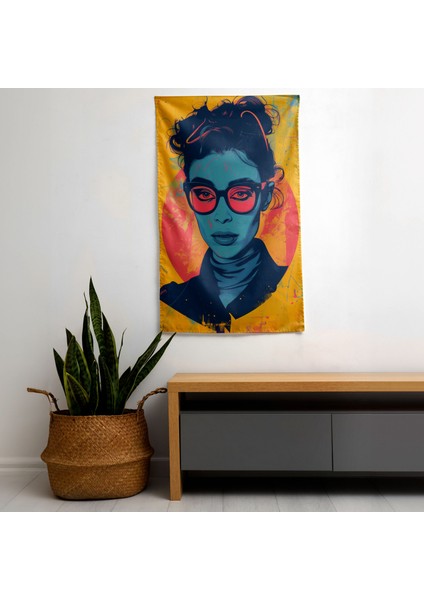 Popart Tarzı Duvar Dekorasyonu Kanvas Tablo - Canlı Pamuk Ranforce Kumaş Duvar Örtüsü fiyatları