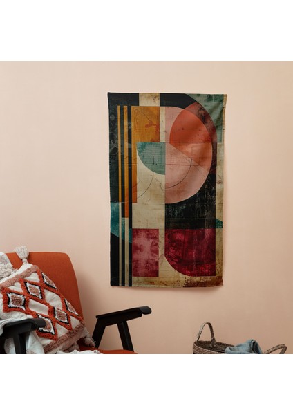 Süprematizm Modern Sanat Duvar Örtüsü - Pamuk Sırt, Polyester Ön - Canlı Renkler, Süblimasyon