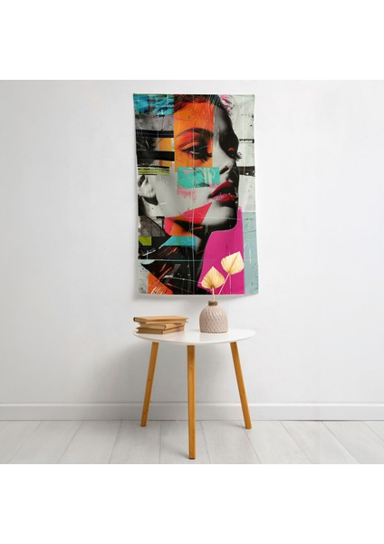 Popart Tarzı Kanvas Baskı Duvar Örtüsü - Canlı Renkler, Ranforce Kumaş - Yatak Odası, Oturma fiyatları