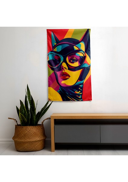 Popart Tarzı Duvar Örtü - Yatak Odası, Oturma Odası, Yurt Için Canlı Süblimasyon Baskı Kumaş