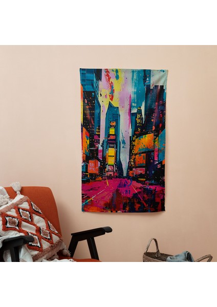 Popart Tarzı Duvar Örtüsü - Yatak Odası, Oturma Odası ve Yurt Için Canlı Pamuk ve Polyester