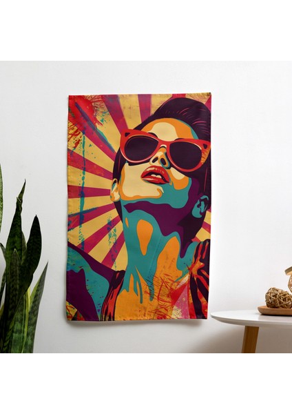 Popart Tarzı Duvar Örtüsü | Pamuk Sırt ve Polyester Ön | Canlı Renkler | Sertifikalı