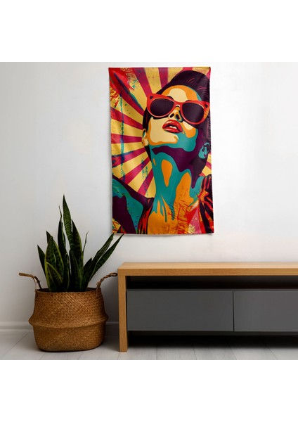 Popart Tarzı Duvar Örtüsü | Pamuk Sırt ve Polyester Ön | Canlı Renkler | Sertifikalı