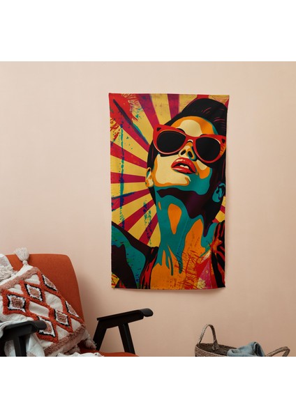 Popart Tarzı Duvar Örtüsü | Pamuk Sırt ve Polyester Ön | Canlı Renkler | Sertifikalı
