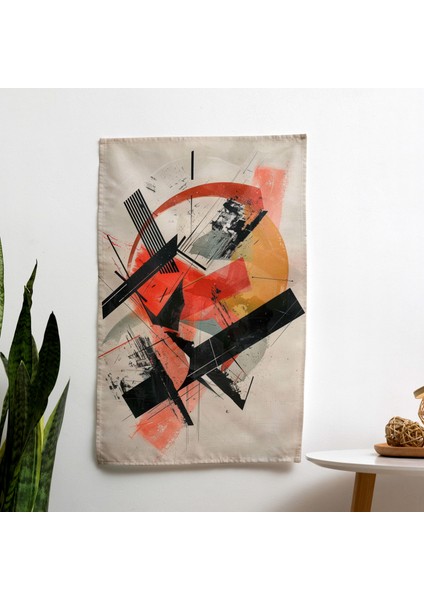 Modern Sanat Duvar Örtüsü - Süblimasyon Baskılı Canlı Ranforce Kumaş - Yatak Odası, Oturma
