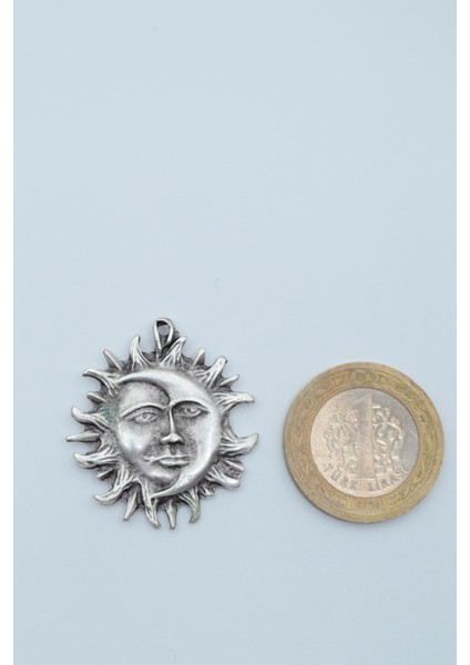 Güneş ve Ay Gümüş Kaplama Kolye Ucu modelleri