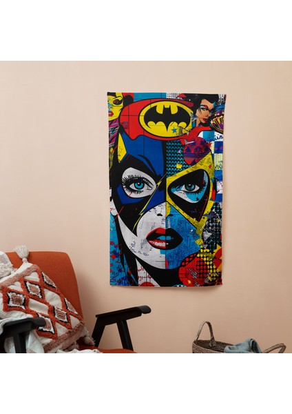 Popart Tarzı Ev Dekorasyonu Duvar Örtü - Yatak Odası, Oturma Odası, Yurt Için Canlı Ranforce