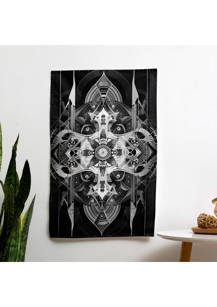 Süprematizm Simetri Duvar Örtüsü - Pamuk Sırt, Polyester Ön - Canlı Süblimasyon Baskı,