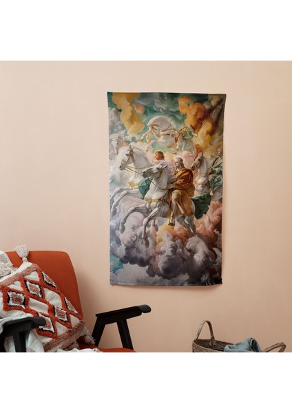 Raffaello Sanzio Glass Art Ev Dekorasyonu Duvar Örtüsü - Canlı Renkler, Hafif Kumaş Duvar