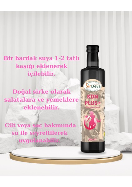 Kadın Plus Sirkesi (Hayıt Otu Ekstratlı) Doğal Fermantasyon 500 ml modelleri