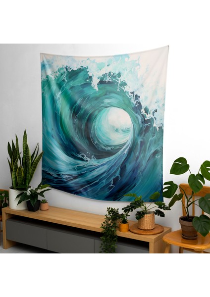 Deniz Manzarası Soyut Resim Duvar Örtüsü-Modern Ev Dekorasyonu Için Canlı Ranforce Kumaş Sanat fiyatları