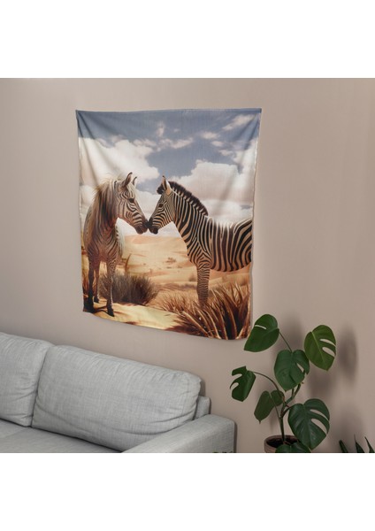 Sahra'da Dostluk Duvar Örtüsü - Canlı Renkler, Pamuk Sırt, Süblimasyon Baskı modelleri