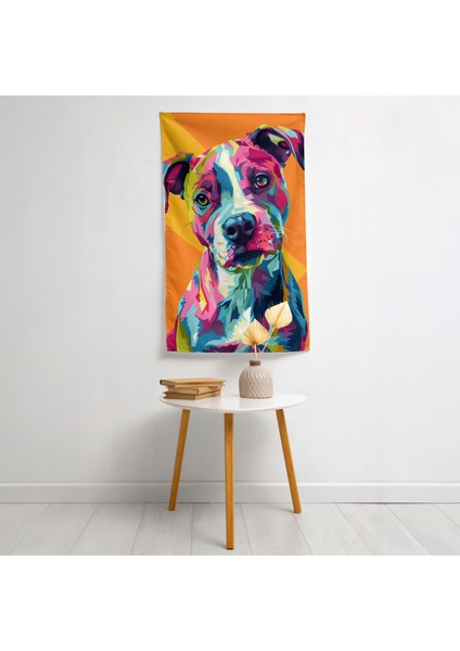 Popart Tarzı Duvar Örtüsü - Pamuk Sırt, Polyester Ön - Canlı Renkler, Süblimasyon Baskı