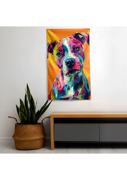 Popart Tarzı Duvar Örtüsü - Pamuk Sırt, Polyester Ön - Canlı Renkler, Süblimasyon Baskı