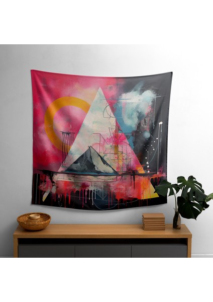 Pink Floyd Fusion Soyut Duvar Örtüsü - Pamuk ve Polyester - Canlı Renkler