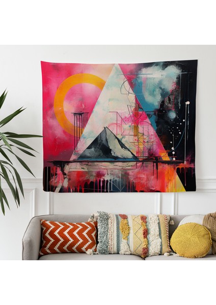 Pink Floyd Fusion Soyut Duvar Örtüsü - Pamuk ve Polyester - Canlı Renkler fiyatları