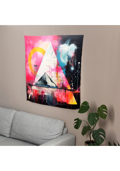 Pink Floyd Fusion Soyut Duvar Örtüsü - Pamuk ve Polyester - Canlı Renkler modelleri
